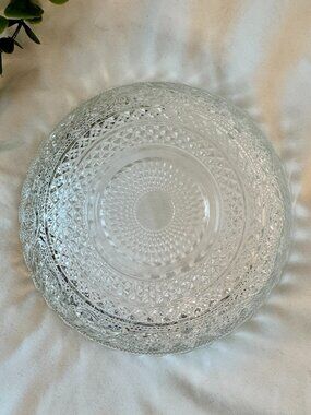 Vintage KIG Malaysia Clear Pressed Glass Serving Bowl